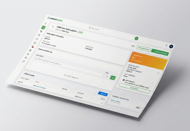 Sweetmind SaaSSP Subscription Management Dashboard